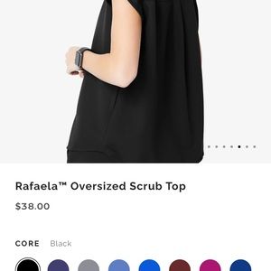 Figs Rafaela™ Oversized Scrub Top XXS black